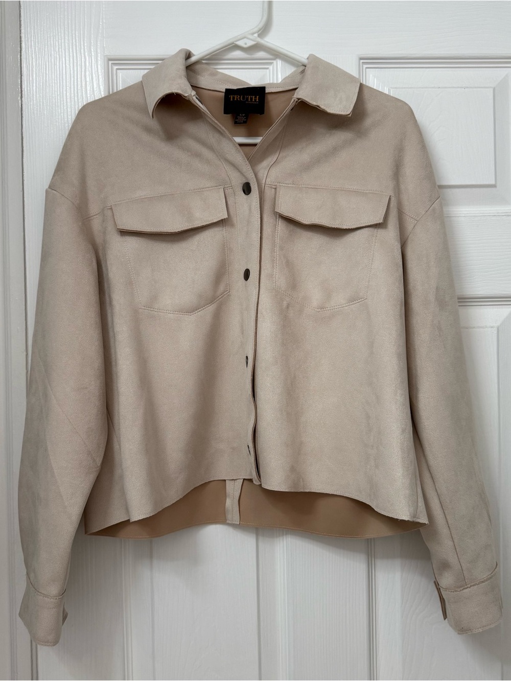 TRUTH Beige Faux Suede Shirt Jacket